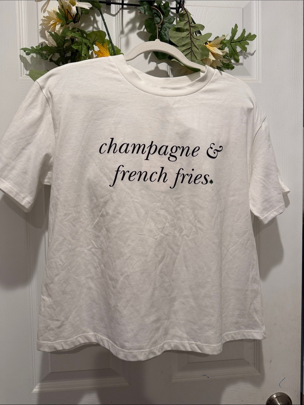 kate spade White Graphic Tee with Black Script